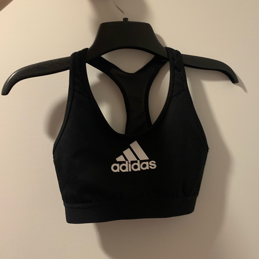 Adidas black sports bra